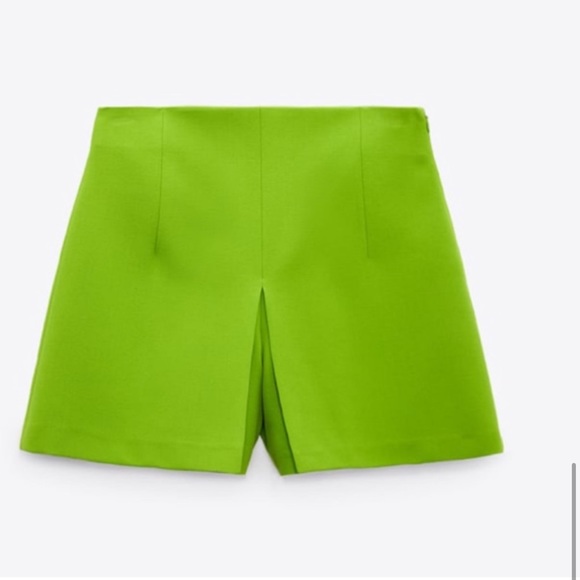 ZARA 2 PIECE LIME GREEN DOUBLE BREASTED BLAZER AND SKORT - Picture 8 of 11